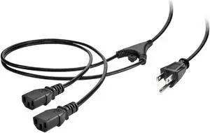 Monoprice 6ft 18AWG Power Extension Cord Splitter Cable 10A (NEMA 5-15P to 2x IEC 60320 C13) Monoprice 6ft 18AWG Power Extension Cord Splitter Cable 10A (NEMA 5-15P to 2x IEC 60320 C13)