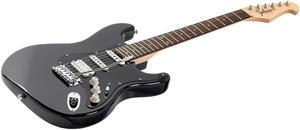 Monoprice Indio Cali Classic HSS Electric Guitar - Black, With Gig Bag