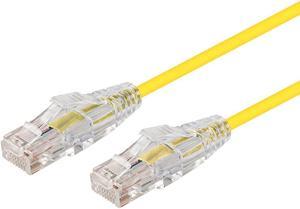 Monoprice Cat6 Ethernet Patch Cable - 5 Feet - Yellow | Network Internet Cord - Snagless RJ45 Stranded 550MHz UTP CMR Riser Rated Pure Bare Copper Wire 28AWG - SlimRun Series