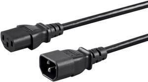 Monoprice Extension Cord - 4 Feet - Black, IEC-320-C14 to IEC-320-C13, 16AWG, 13A, 3-Prong, SVT