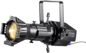 Monoprice COB LED Ellipsoidal - White | 3200K  19 Degree With Gobo Holder, 200W, 3-channel DMX control