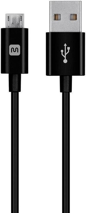 Monoprice USB-A to Micro B Cable - 0.5 Feet - Black, Polycarbonate Connector Heads, 2.4A, 22/30AWG - Select Series