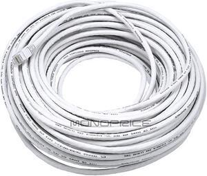 Monoprice Cat6 Ethernet Patch Cable - 100 Feet - White | Network Internet Cord - RJ45, Stranded, 550Mhz, UTP, Pure Bare Copper Wire, 24AWG