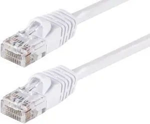 Monoprice Cat5e Ethernet Patch Cable - 25 Feet - White | Network Internet Cord - RJ45, Stranded, 350Mhz, UTP, Pure Bare Copper Wire, 24AWG