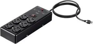 Monoprice Heavy Duty 6 Outlet Metal Surge Power Box - Black With 6 Feet Cord | 540 Joules