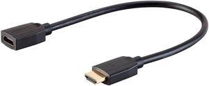 Monoprice High Speed HDMI Extension Cable - 1.5 Feet - Black, 48Gbps, Ultra 8K, Dynamic HDR, eARC - DynamicView Series