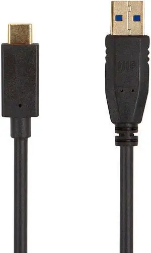 Monoprice USB 3.0 Type-C to Type-A Cable - 6 Feet - Black | For Nintendo Switch, Samsung Galaxy S10 S9 S8 Note, Android Google Pixel - Select Series
