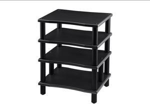 Monoprice Monolith 4 Tier Audio Stand XL - Black, Open Air Design, Each Shelf Supports Up to 75 lbs., Perfect Way to Organize AV Components