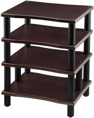 Monoprice Monolith 4 Tier Audio Stand XL - Espresso, Open Air Design, Each Shelf Supports Up to 75 lbs., Perfect Way to Organize AV Components