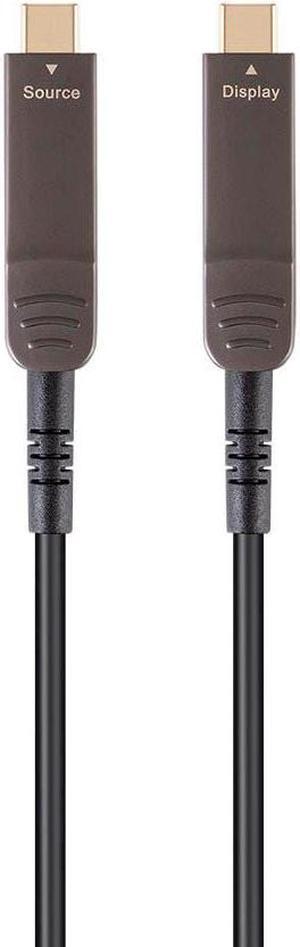 Monoprice USB 3.1 Type-C to Type-C Video Cable - 30 Feet - Black | 4K@60Hz, Fiber Optic, AOC, Transmits Up To 100 Feet, Gold Plated Connectors - SlimRun AV Series