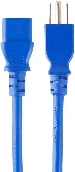 Monoprice 18AWG Power Cable / Cord - 6ft - Blue 3 Conductor PC Power Connector Socket 10A (NEMA 5-15P to IEC 60320 C13)