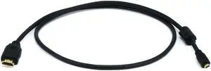 Monoprice High Speed HDMI Cable - 3 Feet - Black | With HDMI Micro Connector, 4K @ 24Hz, 10.2Gbps, 34AWG