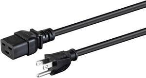 Monoprice Heavy Duty Computer Power Cord - 15 Feet - Black | NEMA 5-15P to IEC 60320 C19, 14AWG, 15A, SJT, 125V, For Powering Computers, Servers