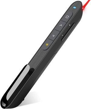 Wireless Presenter Hyperlink Volume Control Presentation Clicker RF 2.4GHz USB PowerPoint Clicker Presentation Remote Control Pointer Slide Advancer (Black)