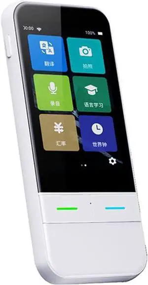 AI Voice Real Time Translator 138 Multi Online Languages Voice-Record 3.1 Inch Big Touch Screen Learning Conversion T11(White)