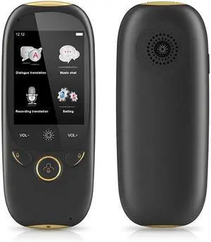 2.0 Inch Screen Voice Translator Smart Business Travel AI Translation Machine 512MB+4GB 45 Languages Translator Decoration charitable Selfless dedication(Black)