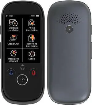 K1 Pro Smart Voice Translator Device with 2.4 Inch Touchscreen WiFi/Hotspot Connection/Offline Support 77 Languages(Gray)