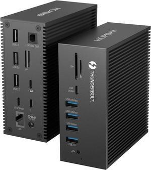 18 in 1 USB Dock 40 Gbit/s, Docking Station with DP 8K@30Hz, Duales 4K@60Hz Display, PD 60W, USB-C 10Gbs, 2xUSB-A 10Gbs, SD/TF, Audio, Gigabit Ethernet for Windows 10 or Later Systems