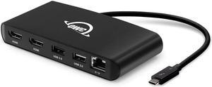 OWC Thunderbolt Mini Dock, Bus-Powered 5-Port Multi-Adapter with Dual 4K HDMI, Dual USB, Gigabit Ethernet, Integrated 7.2-inch Thunderbolt Cable, for Thunderbolt (USB-C) Equipped Mac and PC