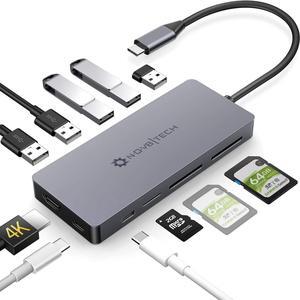 USB C Hub, 11 in 1 USB Hub 3.0 Adapter Dongle for M1 MacBook Pro Air, Windows Laptop and Other Type C Devices, 4K HDMI, 100W USB C Dock PD, Micro SD & 2X SD, 2X USB 3.0, 3X USB 2.0