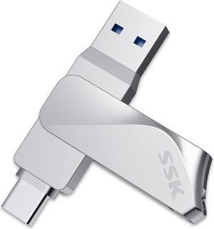 64GB USB C Flash Drive Dual Drive 2 in 1 OTG USB A 3.2 + Type C Memory Stick Thumb Drive Thunderbolt Pendrive up to 200MB/s Transfer Speed Photo Stick for Android Phones/Tablets/Mac/Laptop