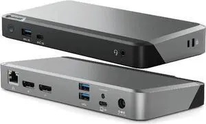 ALOGIC (8 in 1) MX2 USB-C Dual Display 4K@60Hz DisplayPort Alt. Mode Docking Station  with 65W Power Delivery