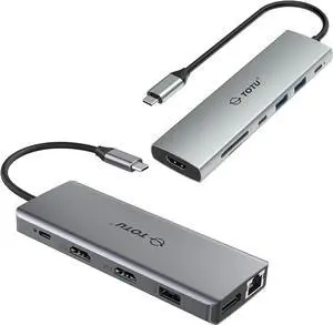 TOTU 13 in 1 Triple Display Docking Station (Dual 4K HDMI, DP) & 7 in 1 4K HDMI USB C Hub TOTU 13 in 1 Triple Display Docking Station (Dual 4K HDMI, DP) & 7 in 1 4K HDMI USB C Hub