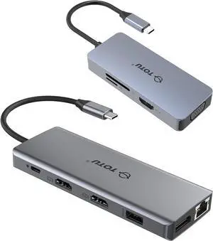 TOTU 13 in 1 Triple Display Docking Station (Dual 4K HDMI, DP) & 6 in 1 4K HDMI VGA USB C Hub TOTU 13 in 1 Triple Display Docking Station (Dual 4K HDMI, DP) & 6 in 1 4K HDMI VGA USB C Hub