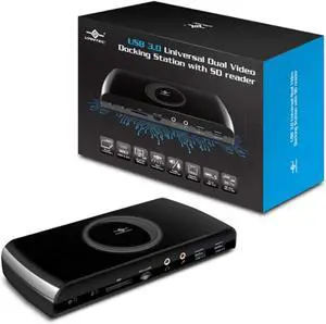 Vantec USB 3.0 Universal Dual Video Docking Station with SD Reader (DSH-300U3)