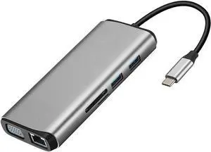 11 in 1 Type C HUB, Adapter Laptop Docking Station Dongle with 4KHDMI for Pro/Air/iMac/iPad Pro/XP