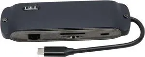 FLEXMAN 8 in 1 USB C Hub Adapter, Multiport Docking Station, Large Screen Display, PD Fast Charging, 4K 30Hz HD USB 100M Net Work Port Multifunctional Docking Station (Navy Blue) FLEXMAN 8 in 1 USB C Hub Adapter, Multiport Docking Station, Large Screen Display, PD Fast Charging, 4K 30Hz HD USB 100M Net Work Port Multifunctional Docking Station (Navy Blue)