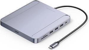 Mini USB C Laptop Docking Station,7 in 1 Type C Adapter Compatible for iMac(Type C USB 3.0x3 SD TF Card Gigabit Ethernet)