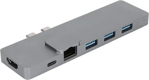 USB C Hub, PD Fast Charging 100W, 4K, 3X USB 3.0, TF/SD Card Reader, Gigabit Ethernet - HighSpeed Laptop Docking Station for TypeC Devices, Gray Aluminum USB C Hub, PD Fast Charging 100W, 4K, 3X USB 3.0, TF/SD Card Reader, Gigabit Ethernet - HighSpeed Laptop Docking Station for TypeC Devices, Gray Aluminum