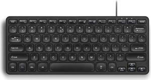 Perixx PERIBOARD-416 Wired Mini USB Keyboard with 4 Hubs - X Type Scissor Keys - Detachable USB-C and A Cable - US English