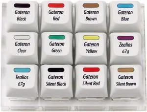 Max Keyboard Gateron/Zealios/Tealios Switch 12-Key Tester Kit (Printed PBT Keycap with Switch Color Printed)