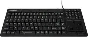 WetKeys "Touchpad Plus Professional-Grade Rigid Silicone Washable Keyboard with Touchpad (USB) (Black) | KBWKRC106T-BK