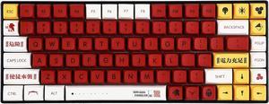 YMDK PBT Keycaps ZDA Similar to XDA Keycap Dye Sub for MX Keyboard 104 87 GK61 96 84 GK64 68 Key caps (138 EVA02)