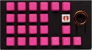 TAI-HAO Rubber Gaming Backlit Keycaps Set - 22 Keys Compatible with Cherry MX Switch Types Keyboard (Neon Pink)
