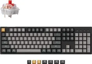 Keychron C2 Pro Wired Custom Mechanical Keyboard Full Size Layout QMK/VIA Programmable Macro RGB Backlit with Hot-Swappable Keychron K Pro Red Switch OEM Profile PBT Keycaps for Mac Windows Linux