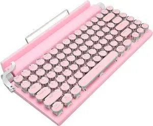 Electric Typewriter Vintage, 83 Key Typewriter Style Mechanical Gaming Keyboard with Knob Control, Punk Round Keys, for Android, for 10, for iOS, for OS X Laptop ()