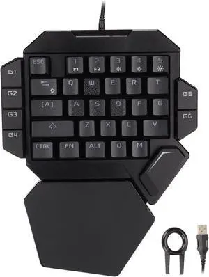 One Handed Keyboard, Half Mini Gaming Keyboard, 35 Keys Sensitive Control, 6 Programmable Keys, Ergonomic Design, RGB Backlit, Wide Compatibility, for Win Systems