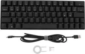 Mechanical Keyboard, Long Battery Life Triple Mode Ergonomic Design 64 Key Gaming Keyboard for Office for Gaming for Home (Red Switch)