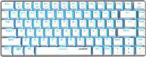 AK33 82 Keys USB Wired Mechanical Keyboard Monochromatic Backlight Gaming Keyboard White with Black Switches