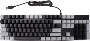 104 Key Mechanical Gaming Keyboard with Blue Switches, RGB Backlit, USB Wired, Wearproof Scratch, Ergonomic, 20 Lighting Modes for PC and Notebook (Gray Black)