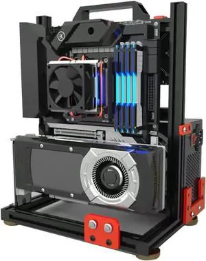 EDIY PC Test Bench Open Air Computer Case ATX ITX UMATX MATX Motherboard Chassis Aluminum Bracket DIY Bare Frame ATX Support 120 240 360 Liquid Cooling