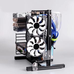 MATX ATX ITX Motherboard Chassis DIY Set, Bare Metal Frame Heat Dissipation Open Chassis Design, 7 Ports PCI 2.5inch/3.5inch Extended Hard Drive Chassis Rack - for