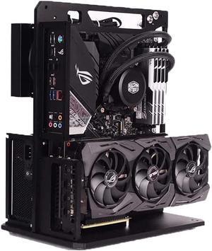EDIY PC Case Test Bench Computer Chassis Aluminum Open Air Compatible ATX MATX ITX Motherboard Computer Cooling Vertical Personalized Chassis Black