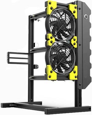 ATXMATXMINI-ITX Motherboard Chassis DIY Set, Computer Aluminum Open Air Frame Chassis Case, DIY Chassis Bracket Open Chassis ATX Vertical Chassis Rack Metal Frame Heat Dissipation 16.5*7.8*14in