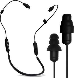 Liberate 2.0 Wireless Bluetooth in-Ear Earplug Earbuds - Noise Reduction Headphones with Noise Isolating Mic and Controls (Black & Gray)