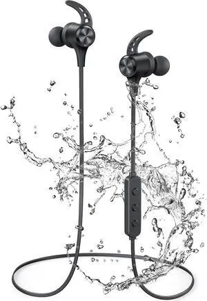 Wireless Headphones, Bluetooth 5.2 Stereo aptX Wireless Earbuds Bass Bluetooth Earbuds Bulit-in Mic with 16H Playtime, Magnetic, IPX7 Waterproof Perfect for Sport, Gym